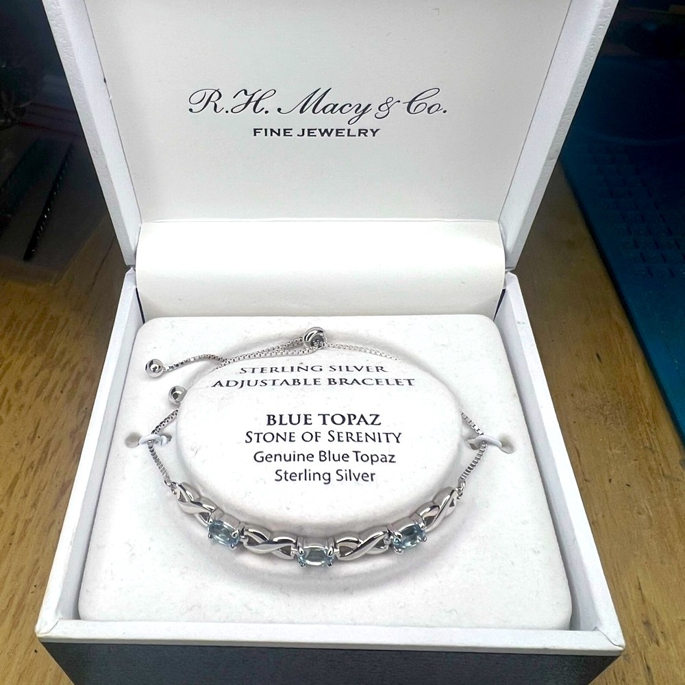 Sterling Silver R.H. Macy & Co. Blue Topaz Bracelet